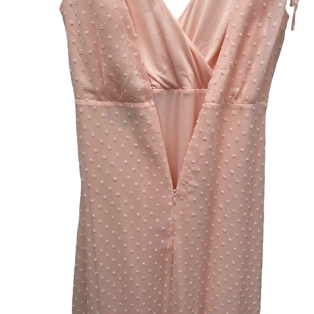 LULUS Romantic Possibilities True Blush Swiss Dot Maxi Dress Size M - Picture 11 of 13